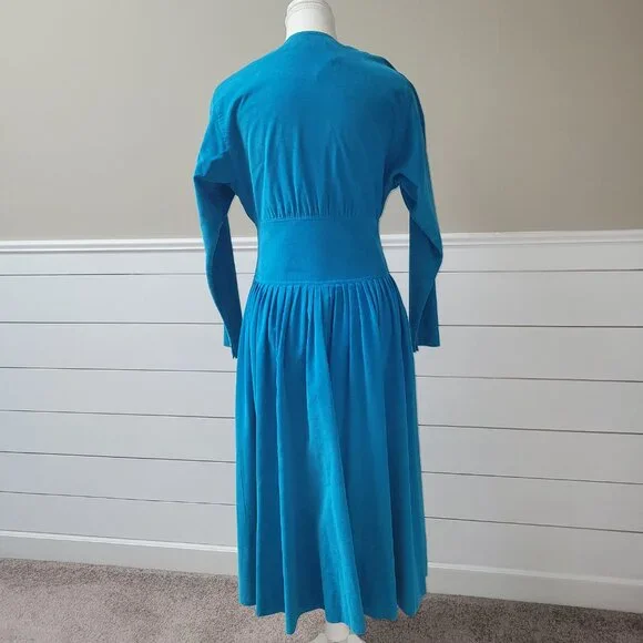 Liz Claiborne Casual Turquoise Soft Corduroy Dress - Picture 3 of 15